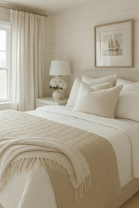 Stonewashed Organic Cotton Quilt - Natural