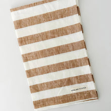 Load image into Gallery viewer, Pure French Linen Tea Towel (Wide Toffee Stripe)