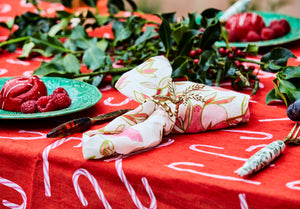 Candy Cane Linen Napkin Set