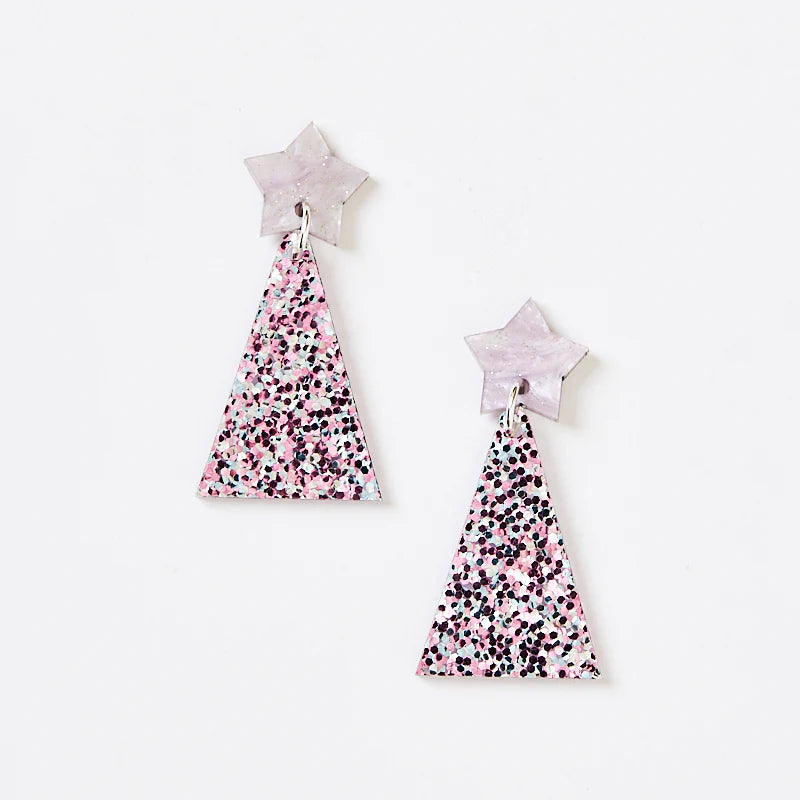 Christmas Tree Earrings Violet