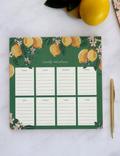 Load image into Gallery viewer, Weekly Meal Planner Notepad Lemons