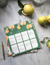 Load image into Gallery viewer, Weekly Meal Planner Notepad Lemons