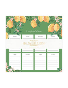 Weekly Meal Planner Notepad Lemons