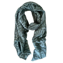 Load image into Gallery viewer, Blue &amp; Black Print Scarf