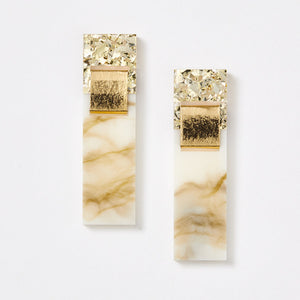 Arya Earrings Gold & Marble