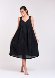 Arabella Black Hail Spot Lace V-Neck Nightie