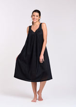 Load image into Gallery viewer, Arabella Black Hail Spot Lace V-Neck Nightie