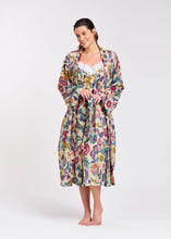 Load image into Gallery viewer, Arabella Dressing Gown Purple &amp; Pink Florals