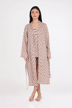 Load image into Gallery viewer, Arabella Dressing Gown Cream with Red Flowers