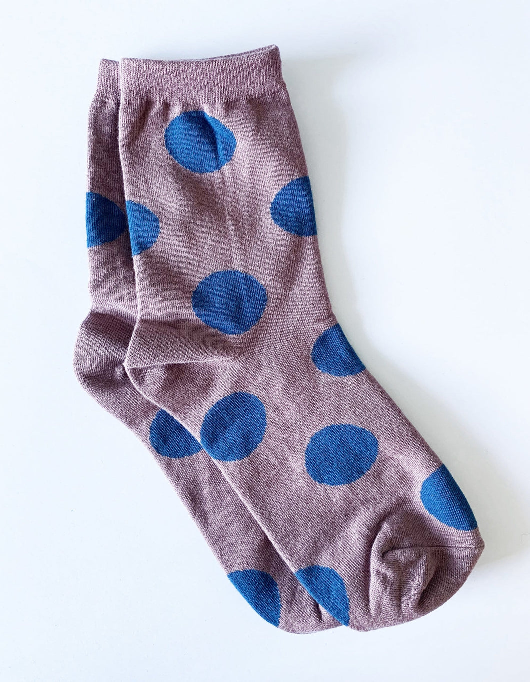 Salmon & Blue Spot Socks