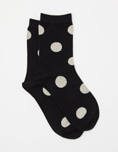 Black with Cream Spot Socks