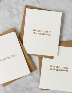 "Winner, winner chicken dinner" Card