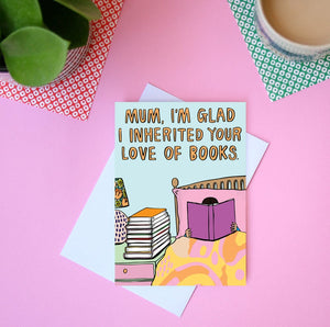 Mum, Love of Books Card