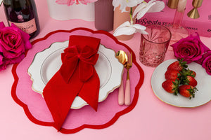 Valentina Blush Pink & Red Placemat Set